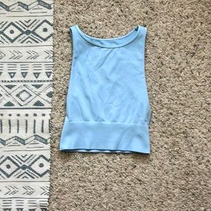 Scheels, medium, blue stretchy cropped tank